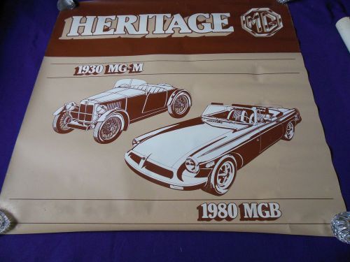 Original mg heritage poster 1930 mg m 1980 mgb 36&#034;by 36&#034;