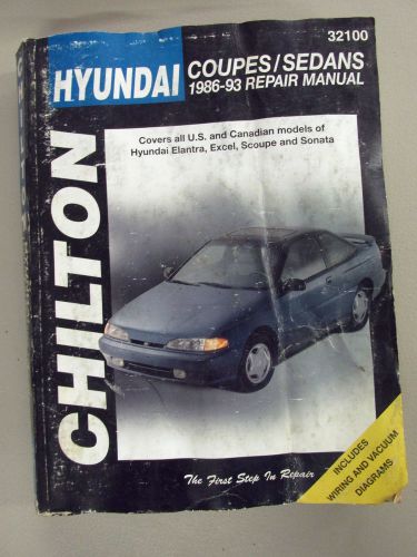 Chilton manual hyundai 1986-1993 elantra excel scoupe sonata