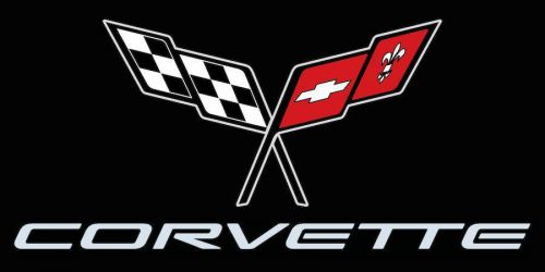 Corvette black logo indoor/outdoor banner 18&#034; x 36&#034; heavy duty 13 oz vinyl