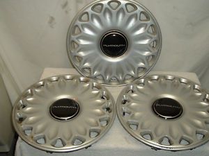 Set of 3 oem plymouth voyager acclaim sundance 14" wheel cover hubcaps 1994-95