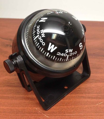 Marine boat sports 2.25&#034; d compass with black bracket visible luber line
