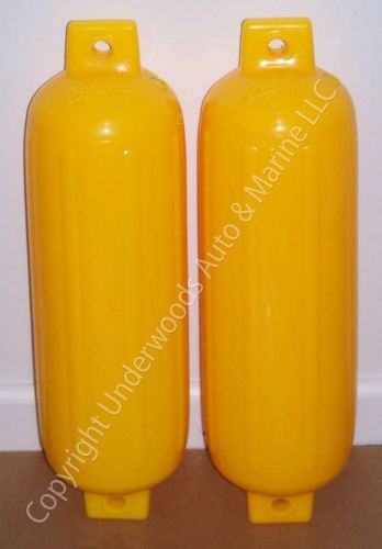 Yellow boat fenders 8.5'' x 27'' polyform g5 set of 2 bumpers american made