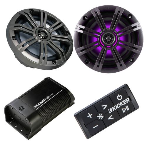 Kicker 2channel bluetooth usb  amplifier &amp; kicker 6.5” multi color led speakers