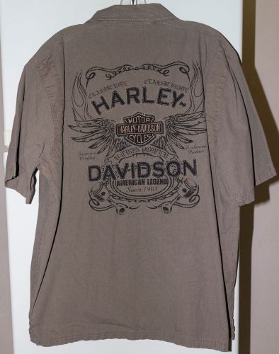 Harley-davidson wings &amp; pistons garage shirt xl 96739-12vm