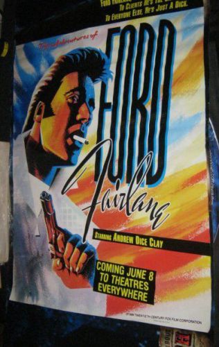 Original adventures of ford fairlane huge vinyl banner 45 3/4" x 60" andrew clay