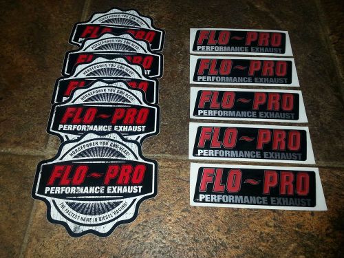 Decals stickers lot of 10 new flo-pro performance diesel exhaust free shipping!