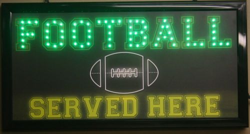 Football served led lighted sign here decor picture hanging neon message display