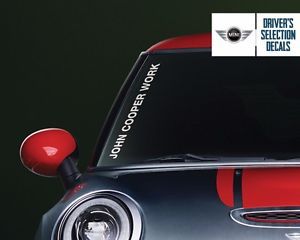Mini cooper john cooper work side windshield decal windows sticker graphic