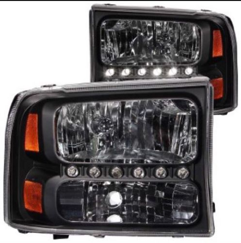 Anzo usa 111106 headlight assembly w/led strip ford excursion / f250 pair!!