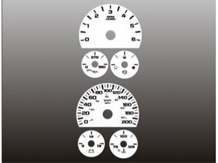 2007-2008 silverado yukon metric kmh instrument cluster white face gauges 07-08