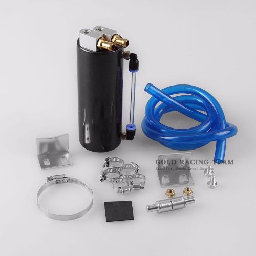 0.75l universal aluminum racing car reservoir oil catch tank breather filter kit