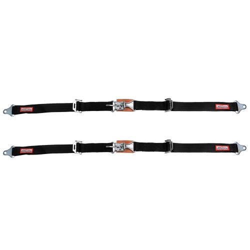 Rdn new pair 2&#034; latch &amp; link seat belt 2 pt racing lap belts black