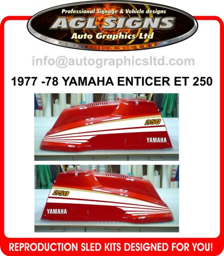 1977 - 1978 yamaha enticer et250 snowmobile decal kit reproductions graphics
