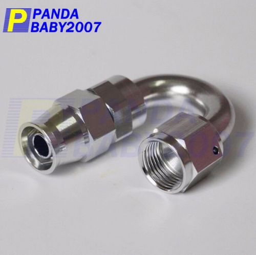 Swivel an8 -8an fuel hose teflon ptfe e85 oil line end 180° fitting silver 1pcs