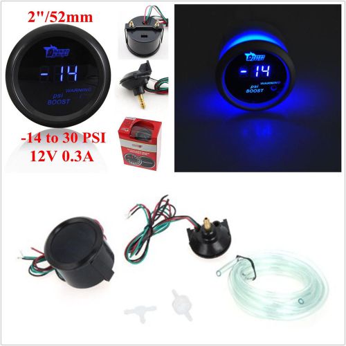 Dc12v 2&#034; 52mm blue backlight car digital led display psi turbo boost gauge meter