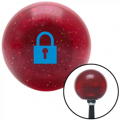 Blue locked lock red metal flake shift knob with 16mm x 1.5 insert quick change
