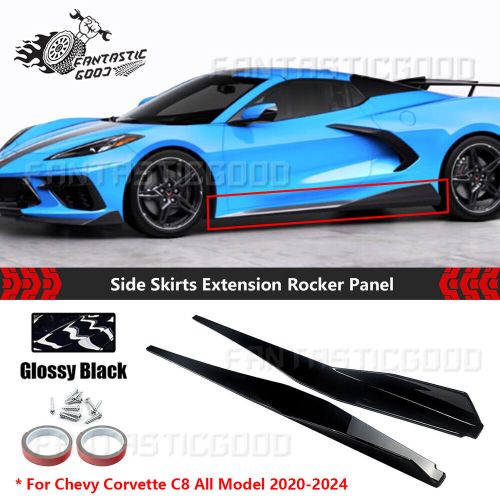 For Corvette C8 2020-2024 Black 5VM Style Side Skirt Extension Rocker Panel 2Pcs, US $129.99, image 6
