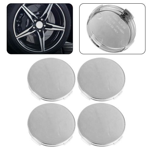 Piece Of 4 Wheel Tyre Center Hub Cap Cover 65mm 4 Clips Silver Tone Parts New, C $16.03, image 13