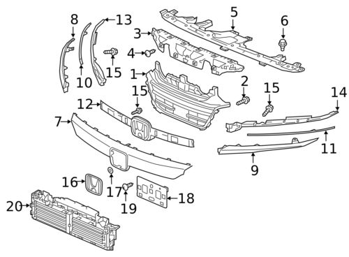 Genuine Honda Molding R Front Grille Extension 71162-TVA-A11, US $45.07, image 3