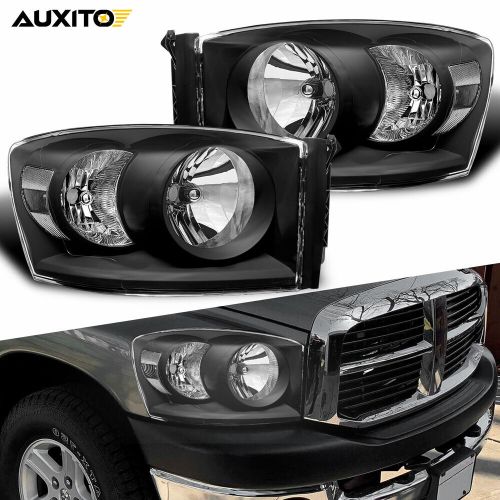 Pair For 2006-2008 Dodge Ram 1500 2500 3500 Headlights Black Headlamps LH+RH SET, US $109.99, image 8