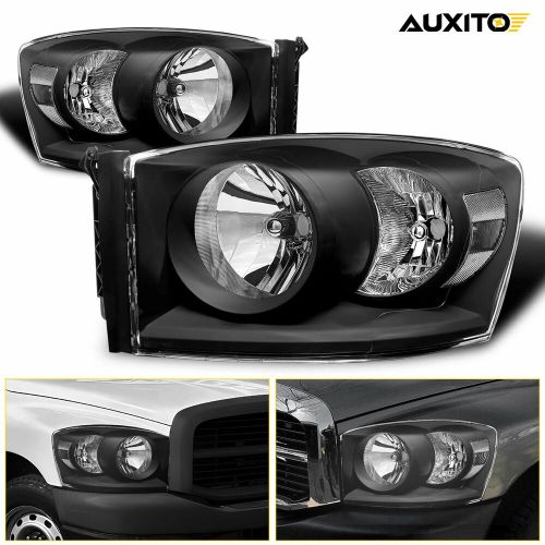 Pair For 2006-2008 Dodge Ram 1500 2500 3500 Headlights Black Headlamps LH+RH SET, US $109.99, image 13