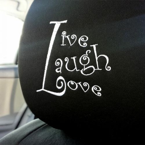 Car Truck SUV Seat Headrest Cover Embroidery Live Laugh Love New Uni Size Black, US $8.99, image 3
