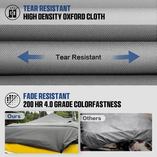 Boat Cover with Motor Cover 600D Solution-Dyed Polyester Waterproof Trailerable, US $116.34, image 4