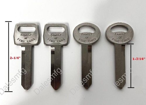 (set/4) blank keys for 1967-1993 ford - "family of fine cars" &amp; oval stamped