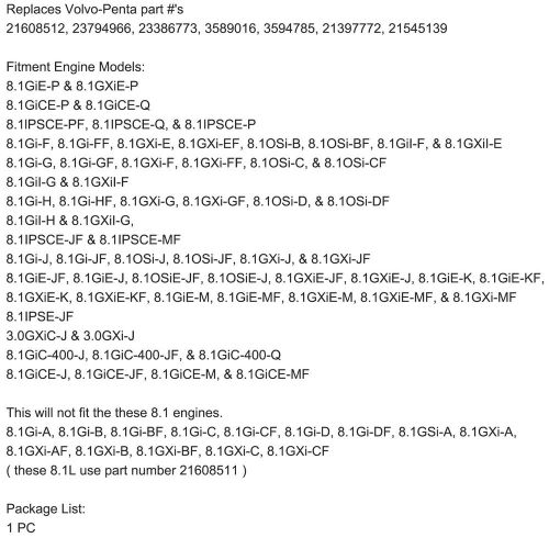 21608512 23794966 23386773 High Pressure Fuel Pump for 8.1L Volvo Penta F7, US $129.76, image 2