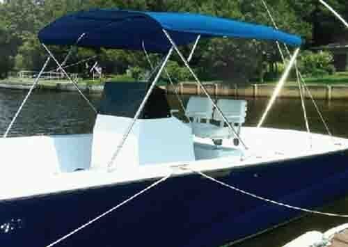 Carver 602wv - 6' l x 67"-72" w x h white vinyl 3-bow ready to assemble bimini