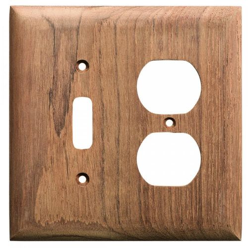 Whitecap teak toggle switch/duplex cover plate #60178