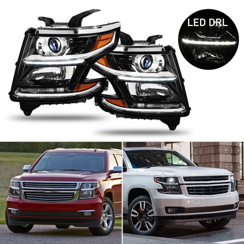 FOR 15-20 Chevy Suburban LED Strip Bar With Projector Headlights DRL LH RH Pair, US $292.99, image 16
