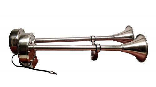Pactrade Marine Boat Stainless Steel Dual Trumpet Horn 12V Heavy Duty, US $69.99, image 2