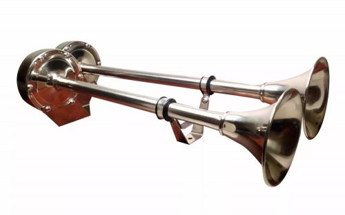 Pactrade Marine Boat Stainless Steel Dual Trumpet Horn 12V Heavy Duty, US $69.99, image 5