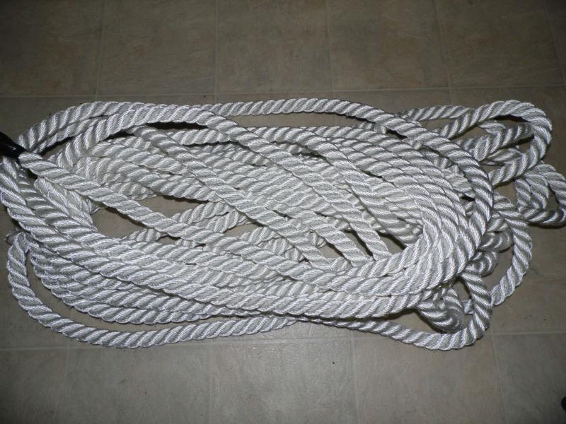 *new* 35 feet of 1-1/8" inch nylon white rope