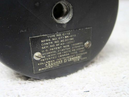 Vintage KOLLSMAN Instrument Type C-12 Aviation Aircraft Altitude ALTIMETER, US $129.95, image 6