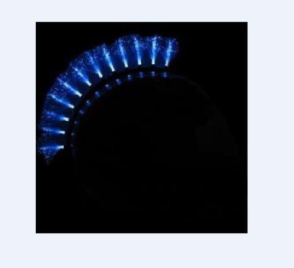 Blue fiber optic helmet mohawk