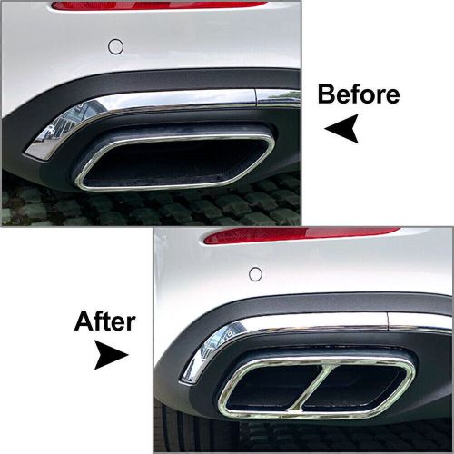 For mercedes c-class w206 carbon fiber rear exhaust muffler tail pipe cover trim