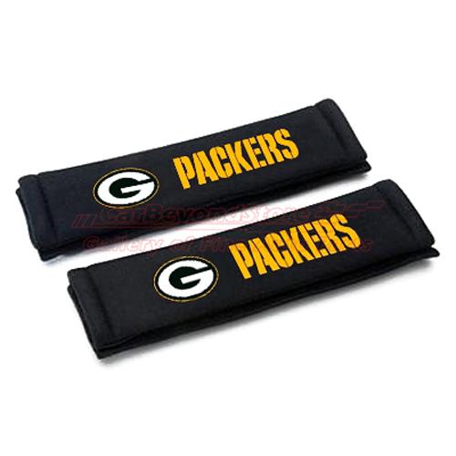 Nfl green bay packers seat belt shoulder pads, pair, licensed + free gift