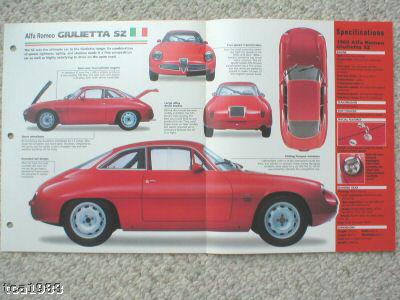 1959 / 1960 / 1961 alfa romeo giulietta sz imp brochure