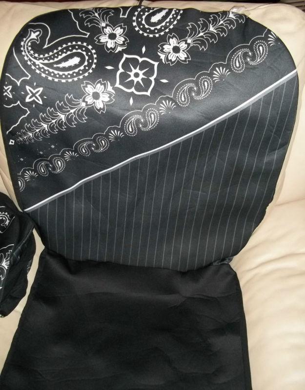 Pair of Black Bandana Paisley Universal Bucket Seat Covers - New with defects, US $9.99, image 6