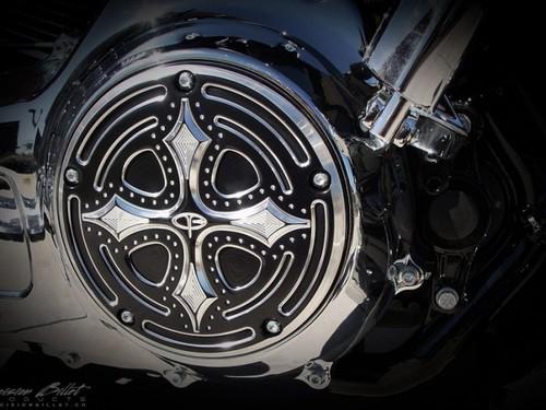 Precision billet products hd-ds-derby chrome darkside harley derby cover