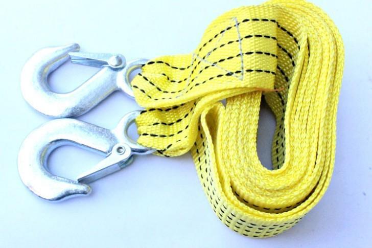 New 3m 3 tons car tow cable towing strap rope with hooks emergency heavy dut