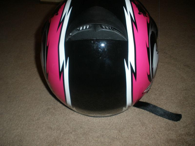Buy Arctic Cat Pink Snow Mobile Helmet (worn once) COMPLETE w/ box in