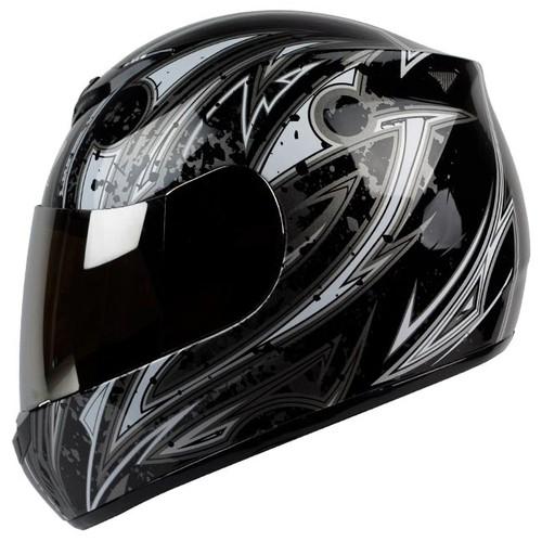 Size s m l xl xxl ~ pgr ar01 arpia black silver motorcycle full face dot helmet