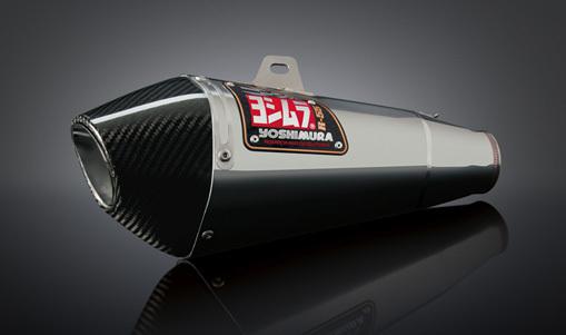 Yoshimura r-55 stainless/cf end cap slip-on exhaust 2006 07 suzuki gsx-r600 750