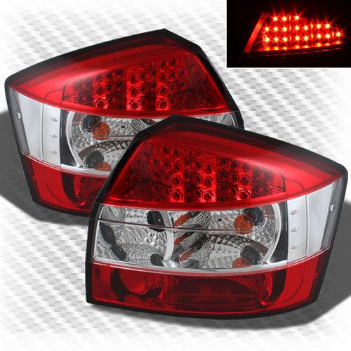 02-05 audi a4 b6 led red clear tail lights rear brake lamps new left+right set