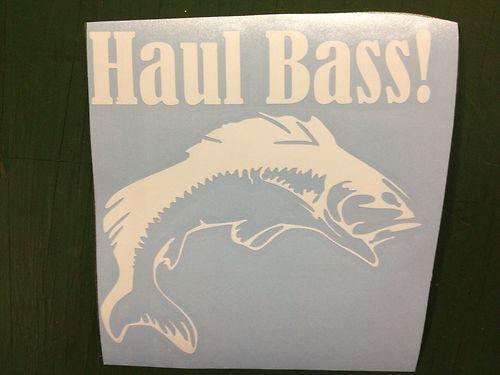 "haul bass" fishermans vinyl decal. great for car, truck, boat. free shipping
