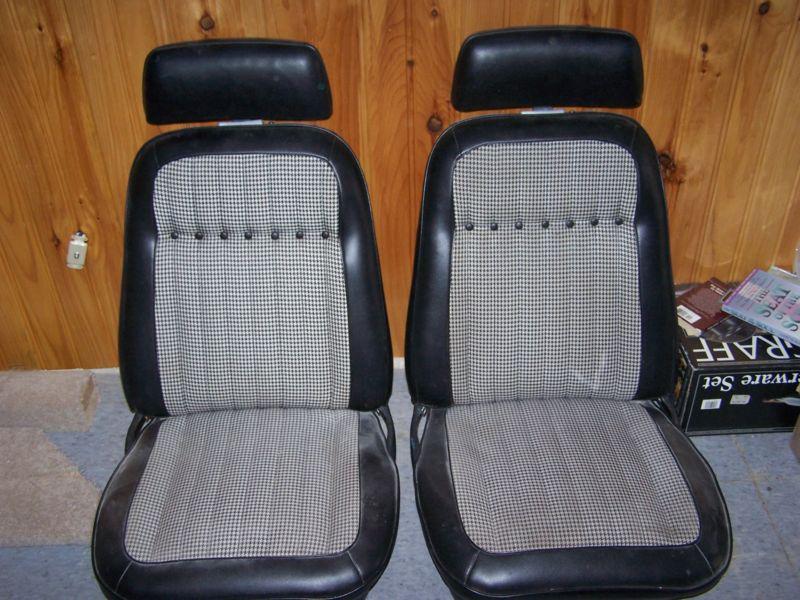 1969 camaro seats black houndstooth front pair and rear upper factory original