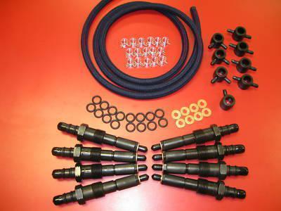 New 83-88 ford 6.9 - 7.3 diesel injectors + return kit     (3037)
